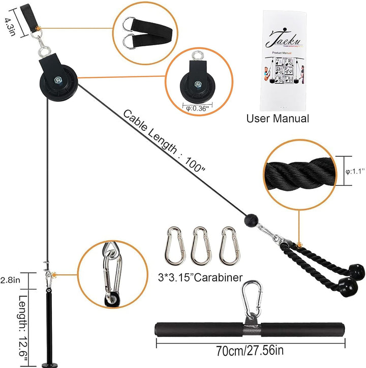 Seilzug-Fitness Professionelle Kabelzug Pulley Unterarmtrainer Frauen Männer Trizeps Seil Gewicht Fi