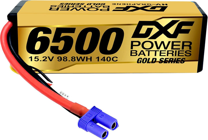 DXF Hochvolt, 4S, 6500 mAh, 15,2 V, 140C, Hardcase mit EC5 Spina per 1:8 Scala RC Auto, Multi-Rotor,