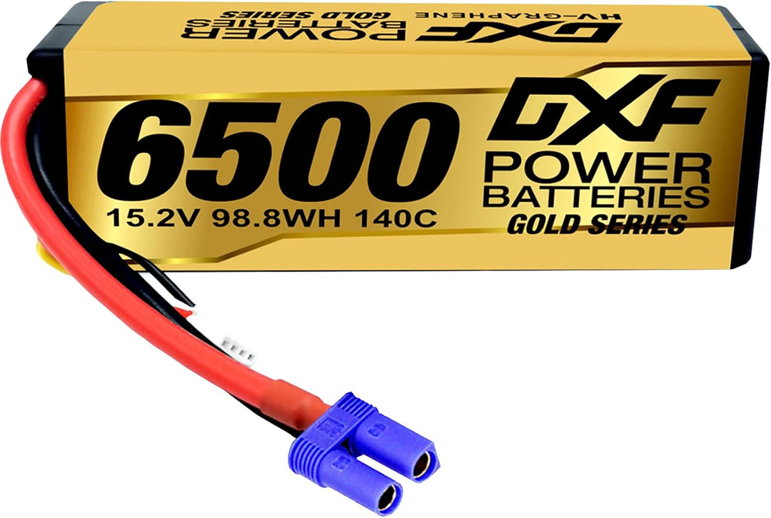 DXF Hochvolt, 4S, 6500mAh, 15,2 V, 140C, Hardcase mit EC5 Spina per 1:8 Scala RC Auto, Multi-Rotor,
