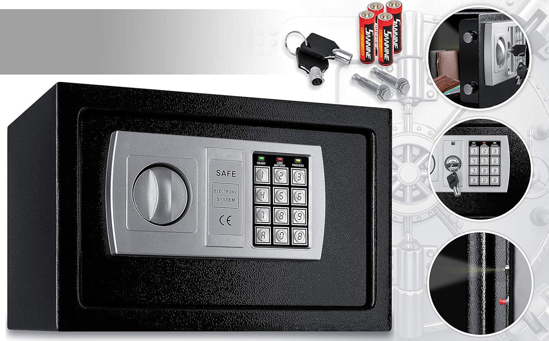 KESSER® Elektr. Tresor | 31x20x20cm | LED-Anzeige | Elektronischer Safe | Doppelbolzenverriegelung |
