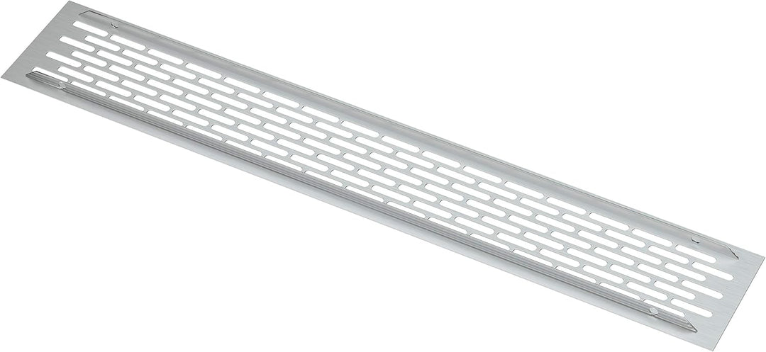 sossai® Aluminium Lüftungsgitter - Alucratis (1 Stück) | Rechteckig - Masse: 44 x 8 cm | Farbe: Alum