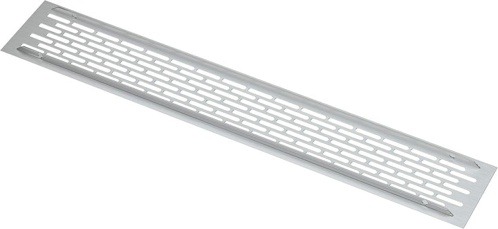 sossai® Aluminium Lüftungsgitter - Alucratis (1 Stück) | Rechteckig - Masse: 44 x 8 cm | Farbe: Alum