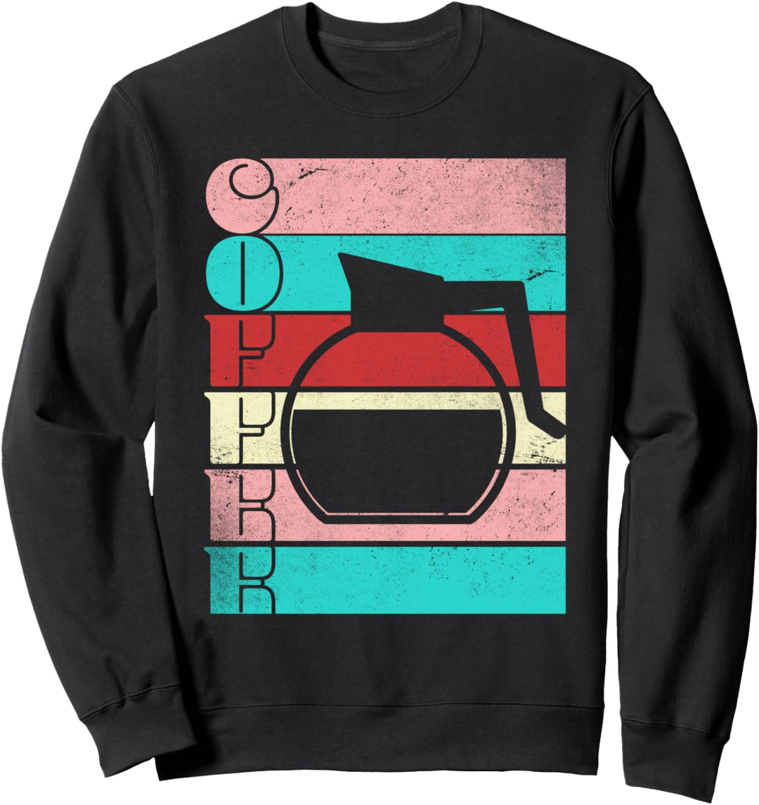 Coffee Distressed Style Distressed Stripes Sweatshirt