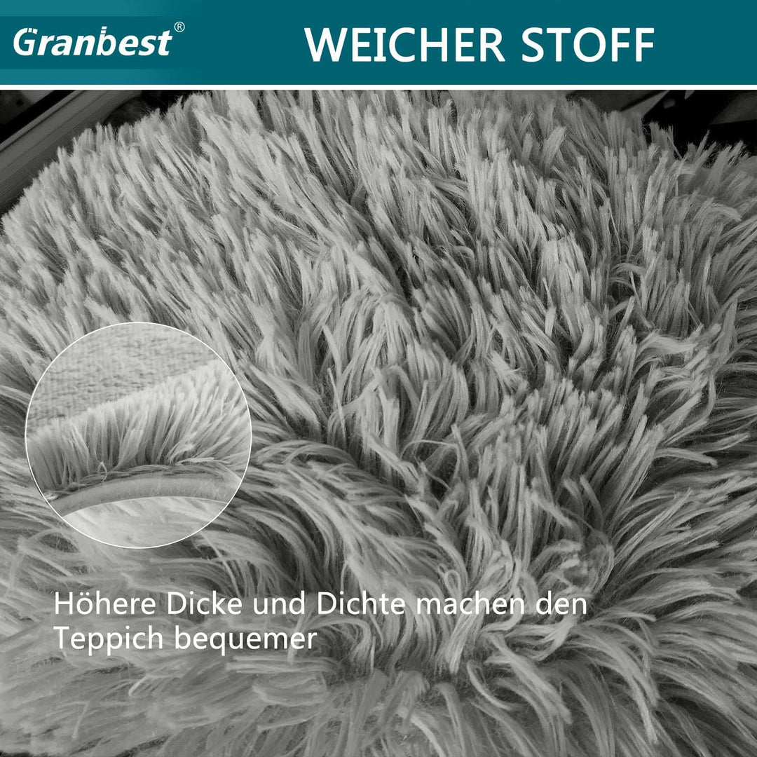 Granbest Shaggy Teppich Hochflor Langflor Teppiche für Wohnzimmer Moderner Flauschiger Kurzflor Tepp