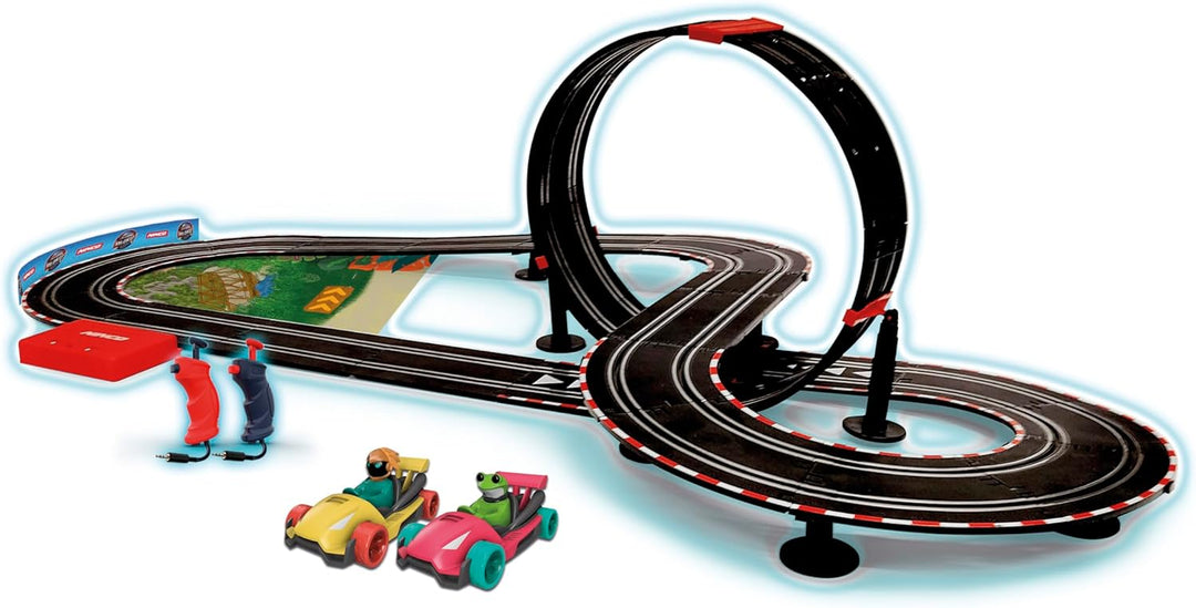 Ninco - Velokú Racers Jungle Autorennbahn | Slot car Rennbahn 5m | Ferngesteuertes Auto Set mit 2 Fi