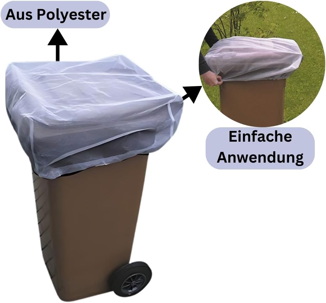 Abdecknetz für 240 l Biotonne Mülltonne Netz ca. 75 x 75 cm Hygiene Schutz vor Insekten und Maden au