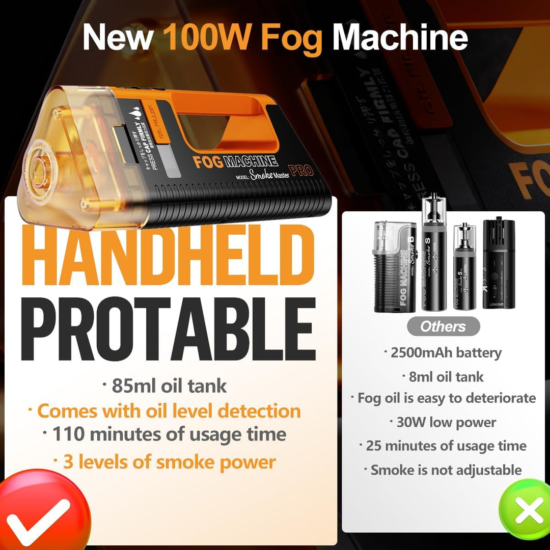 LENSGO Nebelmaschine, Handheld Smoke Master Pro Outdoor-Fernbedienung, Mini-Rauchmaschine, tragbare