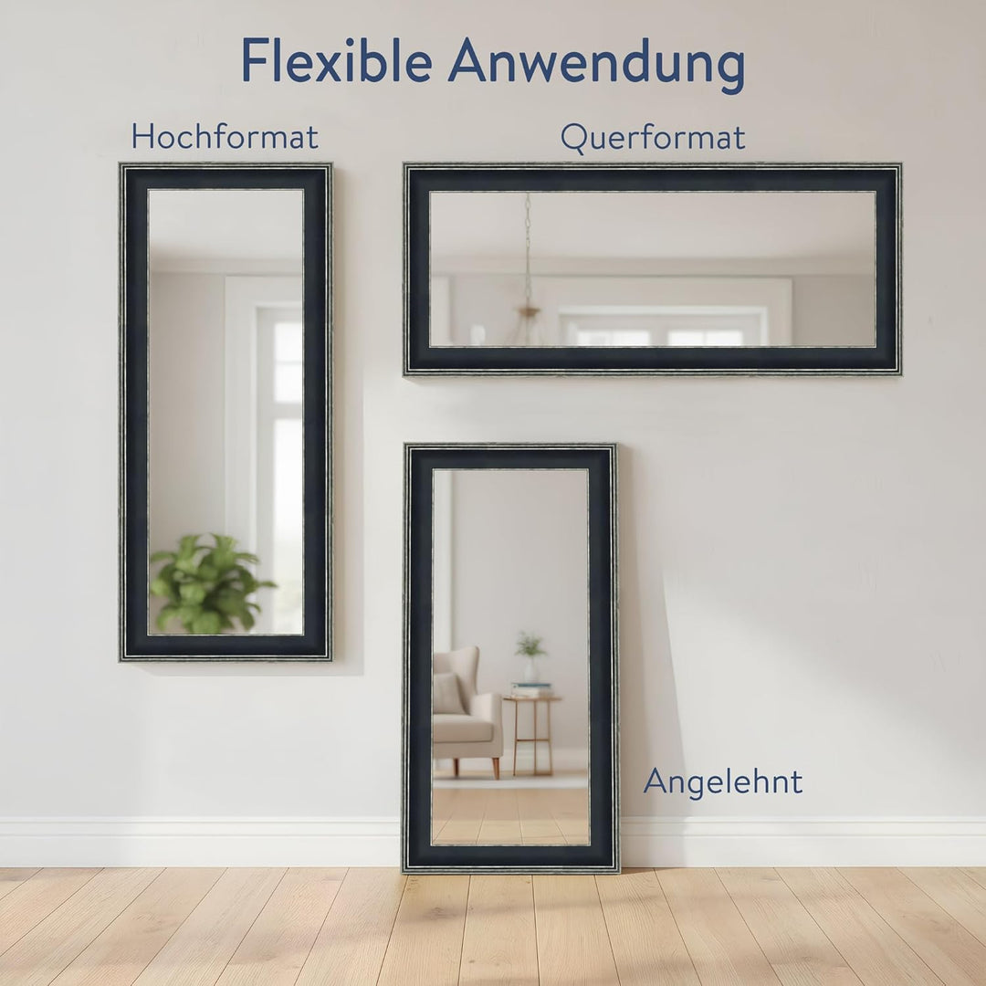WANDStyle Spiegel Barock und Antik Stil I Aussenmass ca. 40 x 100 cm I Farbe Schwarz I schwarzer Wan