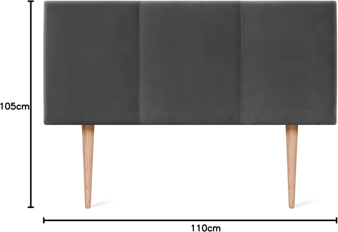 DHOME HIGH Range Samt Kopfteil mit Holzbeinen Modernes gepolstertes Kopfteil Luxus Bett Luxus Schlaf