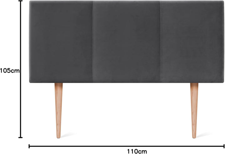 DHOME HIGH Range Samt Kopfteil mit Holzbeinen Modernes gepolstertes Kopfteil Luxus Bett Luxus Schlaf