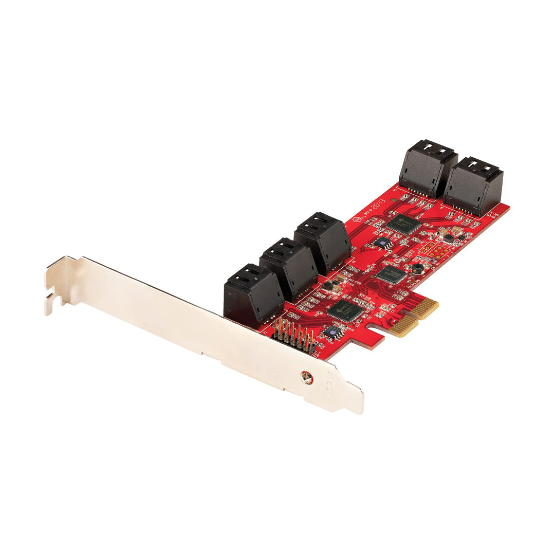 StarTech.com PCIe SATA Controller Karte - 10 Port SATA 3 Erweiterungskarte/Kontroller - 6Gbit/s - Fu