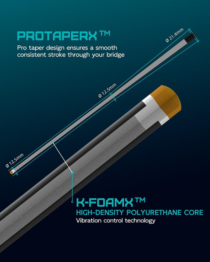 KONLLEN Billardqueue aus Carbonfaser, 147cm, professionelles Billardqueue für Erwachsene, Vollcarbon