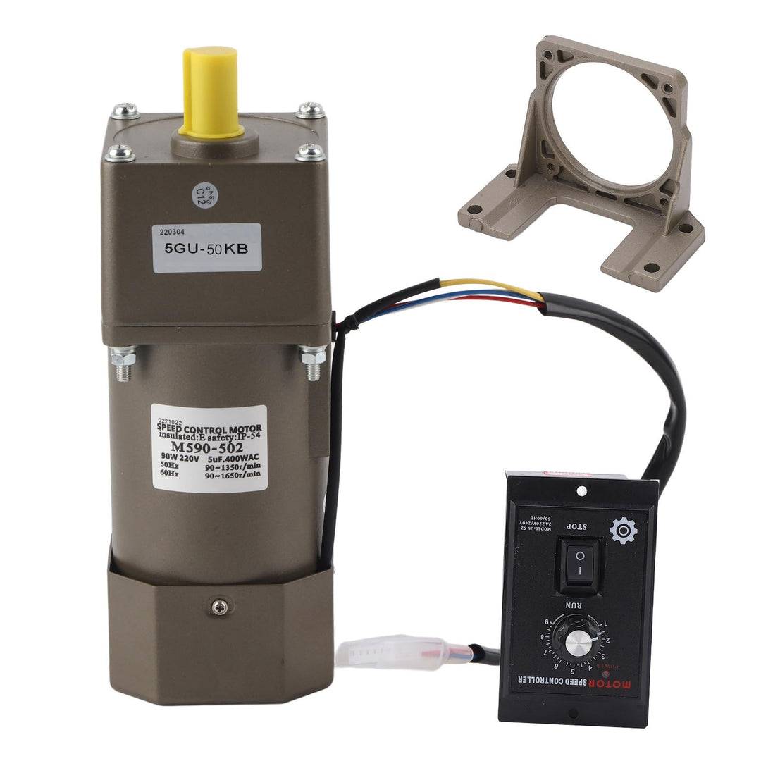 AC 220V 90W Motor mit einstellbarer Drehzahl Stufenlos regelbarer Frequenzumrichtermotor mit Getrieb