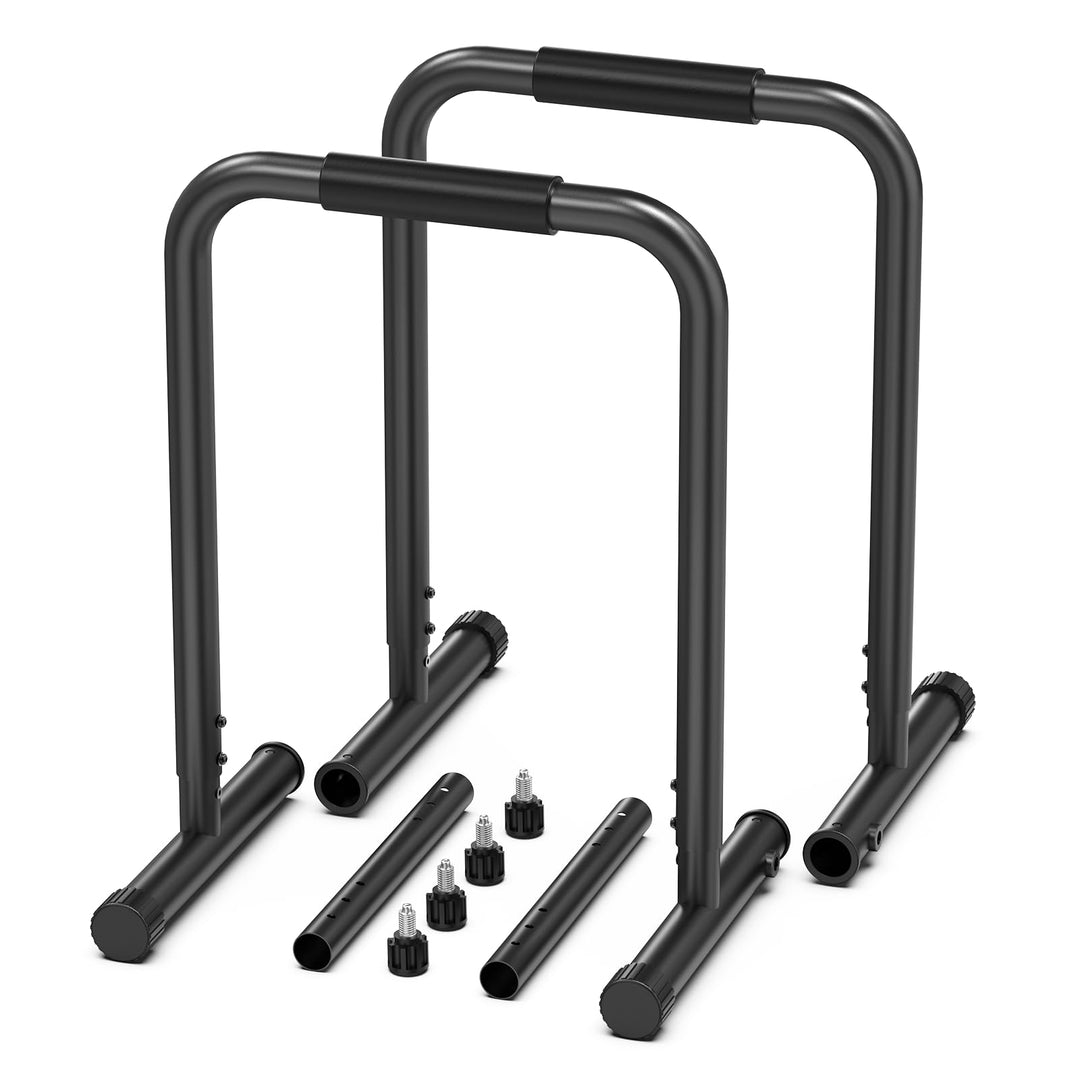 Dskeuzeew Dip Bars Einstellbare Dip Bars mit Sicherheitsverbindern Höhenverstellbar Parallettes Cali