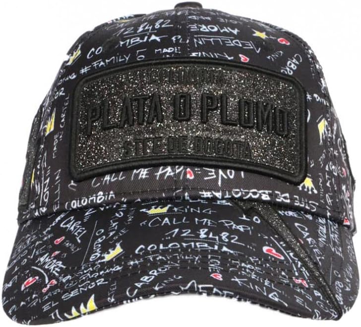 Kappe Plata o Blei, Schwarz, Grau, Strass, Baseball-Kapsel, Grösse: Einheitsgrösse – Farbe: Schwarz