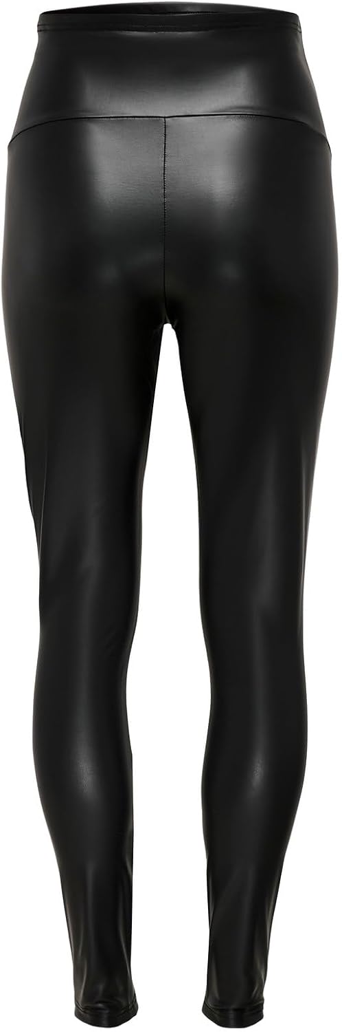 ONLY MATERNITY Damen Olmcool Coated Legging Jrs, Schwarz, L
