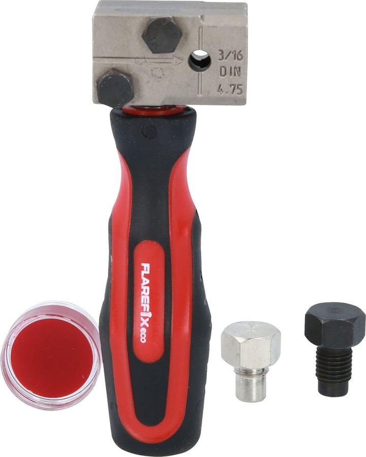 KS Tools 122.1215 FLAREFIXeco 4,75 mm Universal-Bremsleitungs-Bördelgerät-Satz, 4-tlg Single, Single