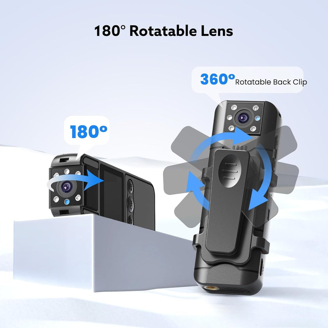 BOBLOV Bodycam Körperkamera Mini 4K Bodycam - HD Body Cam Mini Videokamera POV Vlog Kamera für Aufna