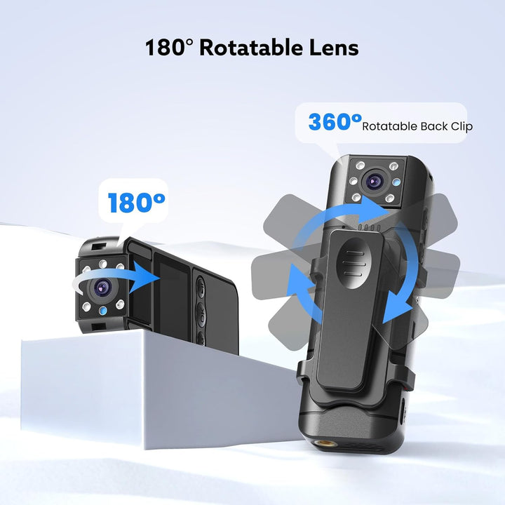 BOBLOV Bodycam Körperkamera Mini 4K Bodycam - HD Body Cam Mini Videokamera POV Vlog Kamera für Aufna