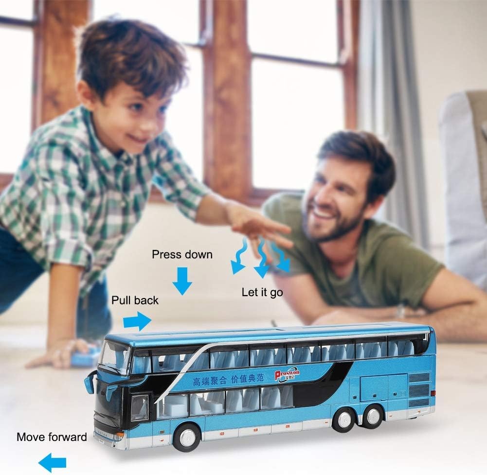 Zerodis Legierung Doppeldecker Bus Modell Spielzeug Elektro 1:50 Pull Back Autos Baufahrzeuge Mini M