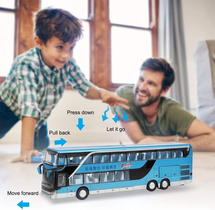 Zerodis Legierung Doppeldecker Bus Modell Spielzeug Elektro 1:50 Pull Back Autos Baufahrzeuge Mini M