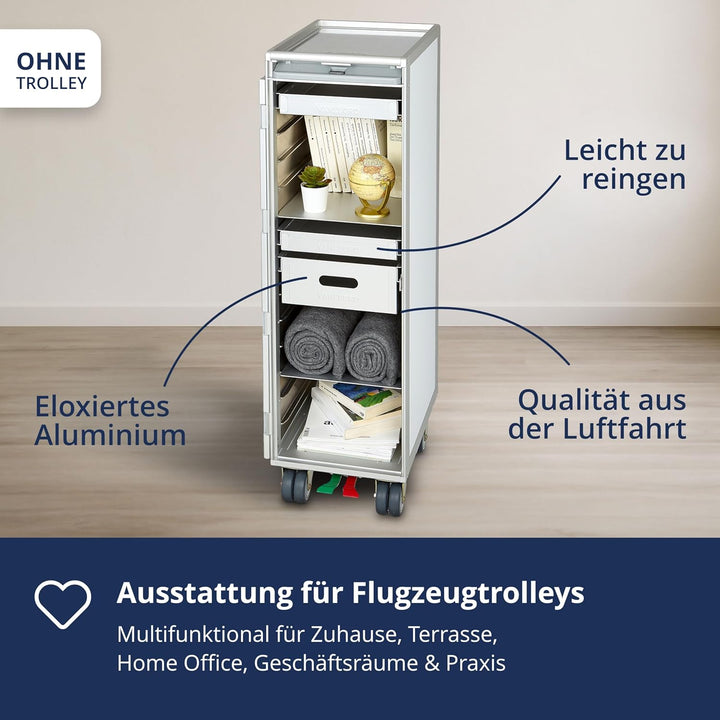 VanDeBord Ausstattungspaket Basic, Zubehör für Airline Trolleys, Flugzeugtrolley Einschübe &amp; Fachböd