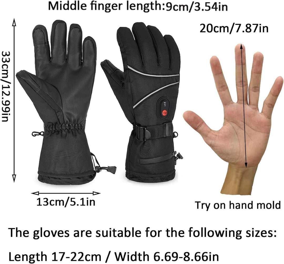 beheizbare Handschuhe—— 5000 mAh Beheizbare Motorradhandschuhe fur kifahren,Wandern,Radfahren,Motorr