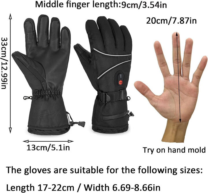 beheizbare Handschuhe—— 5000 mAh Beheizbare Motorradhandschuhe fur kifahren,Wandern,Radfahren,Motorr
