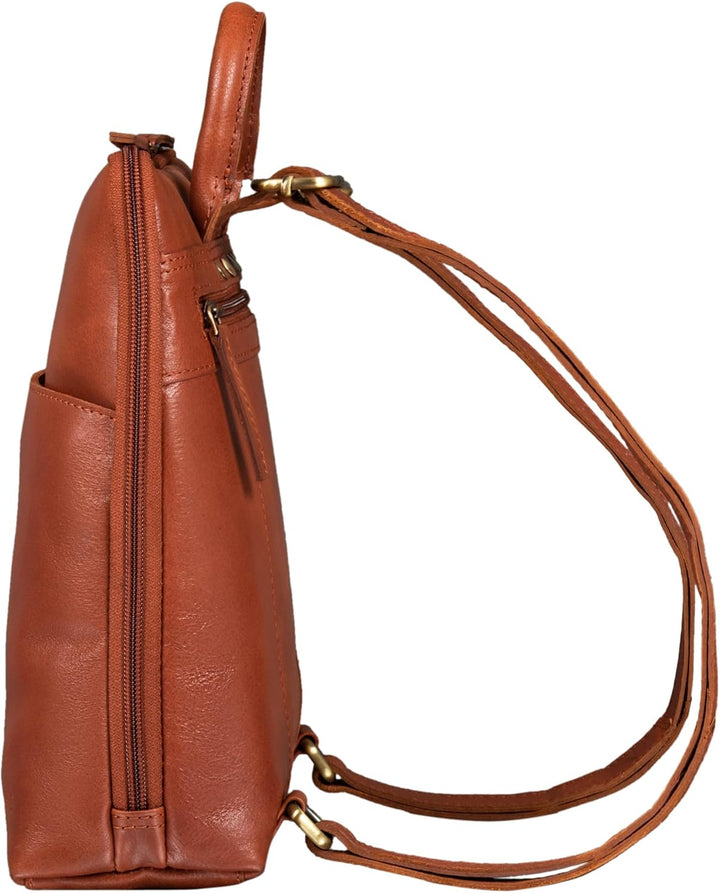 STILORD 'Holly' Rucksack Frauen Klein Leder Rucksackhandtasche Damen Lederrucksack für iPad und DIN