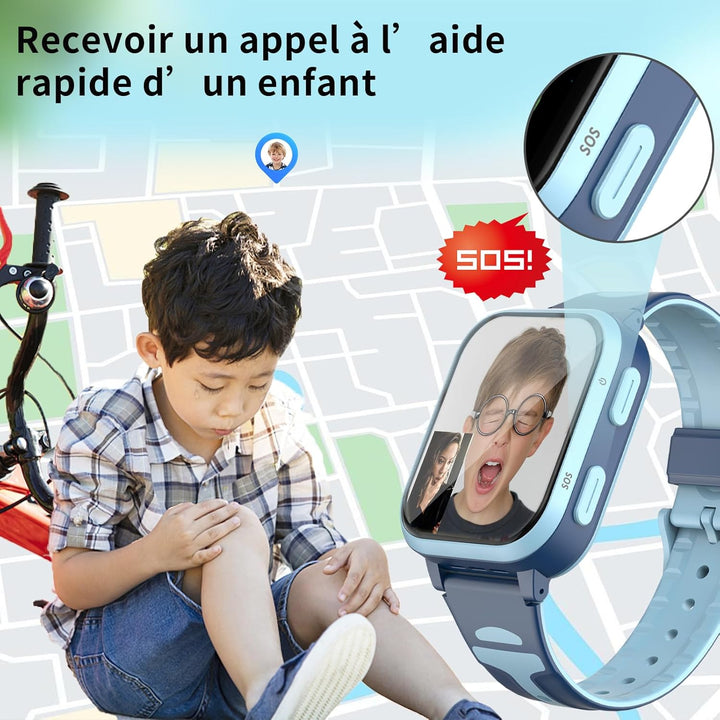 Fitonme 4G Smartwatch Kinder GPS Tracker Uhr Telefon WLAN Wasserdichter Echtzeit-Position Videoanruf