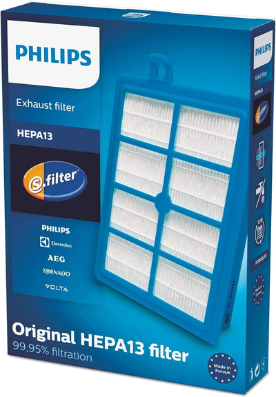 Philips Allergie HEPA13-Abluftfilter s-filter Standardgrösse für Staubsauger, fängt mehr als 99,95%