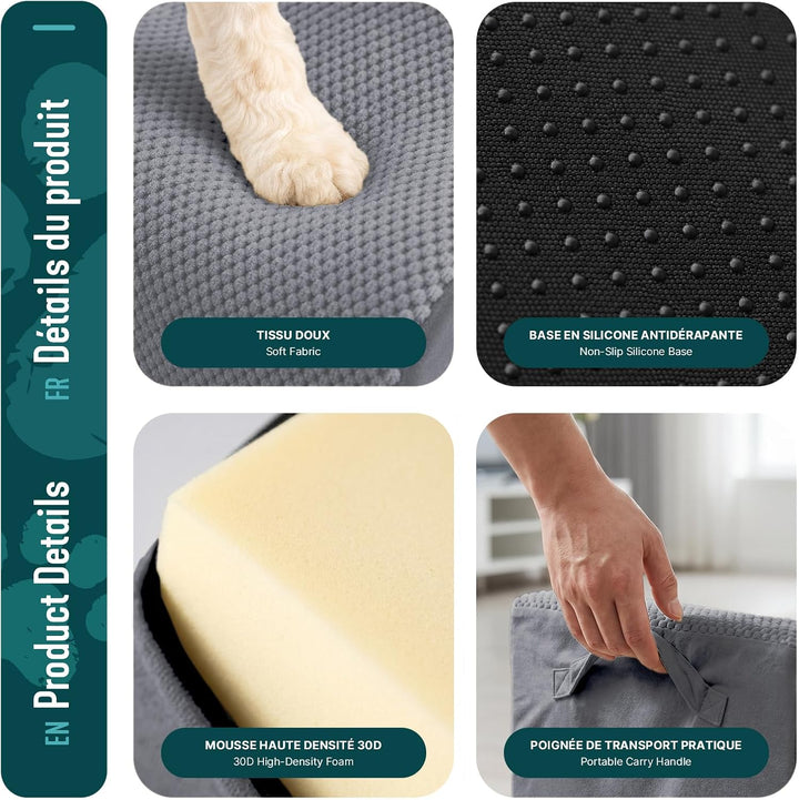 VOUNOT® Hundetreppe 4 Stufen für kleine Hunde &amp; Katzen, Haustiertreppe aus hochdichtem Schwamm, ruts