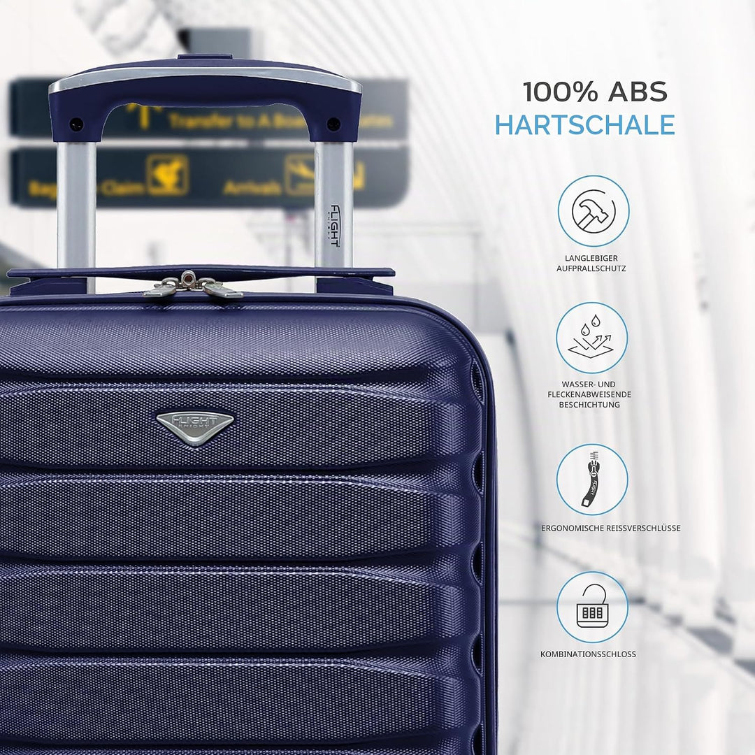 Flight Knight Leichte 4-Rad-abs-hartschalenkoffer Handgepack, Zugelassen Fur Uber 100 Fluggesellscha