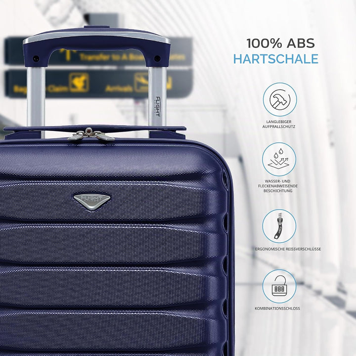 Flight Knight Leichte 4-Rad-abs-hartschalenkoffer Handgepack, Zugelassen Fur Uber 100 Fluggesellscha