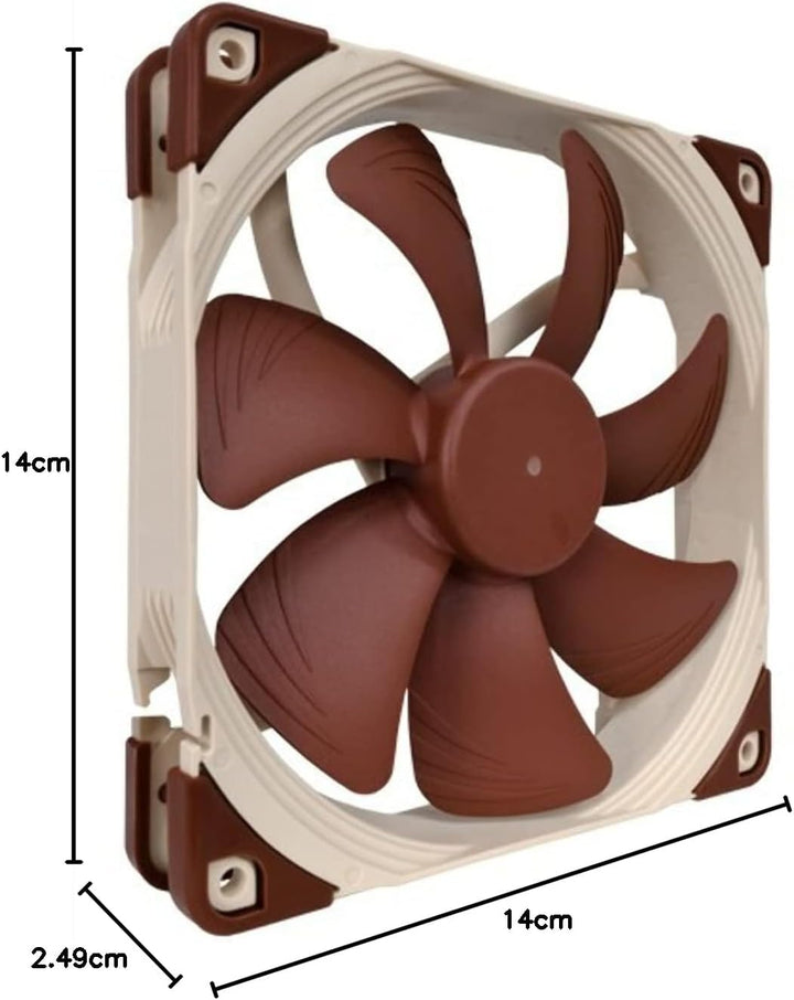 Noctua NF-A14 FLX, Leiser Premium-Lüfter, 3-Pin (140mm, Braun)