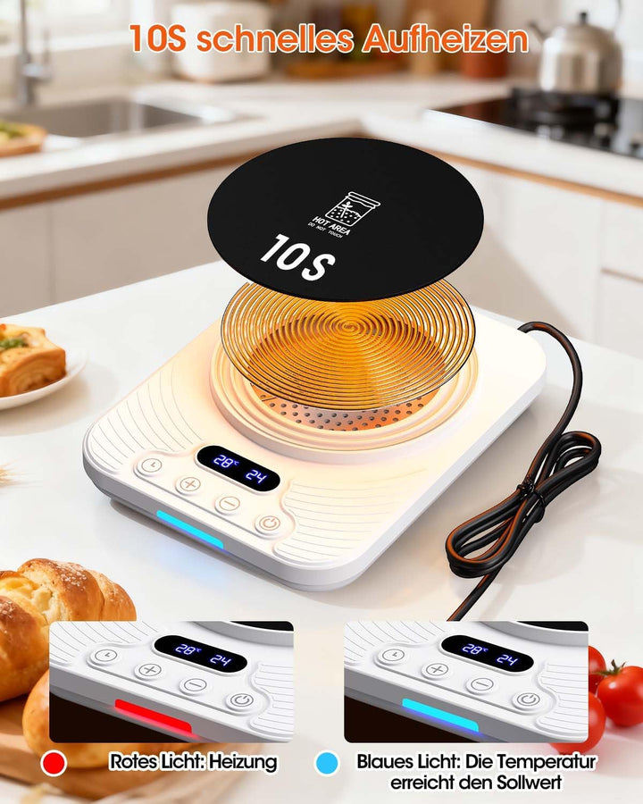 Sauerteigstarterwärmer, Wärmeplatte Präzise 1℃ Thermostat (21-43℃), 24H Timer, Automatische EIN/Aus-