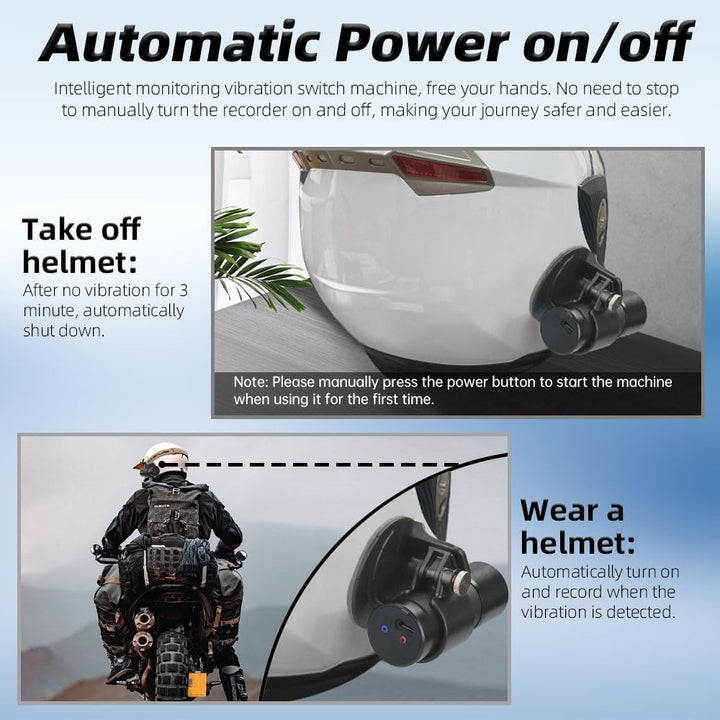 VSYSTO Fahrrad Motorrad Helm Kamera, Auto Power On/Off, WiFi HD 1080P 150 ° Weitwinkel Sternlicht Na