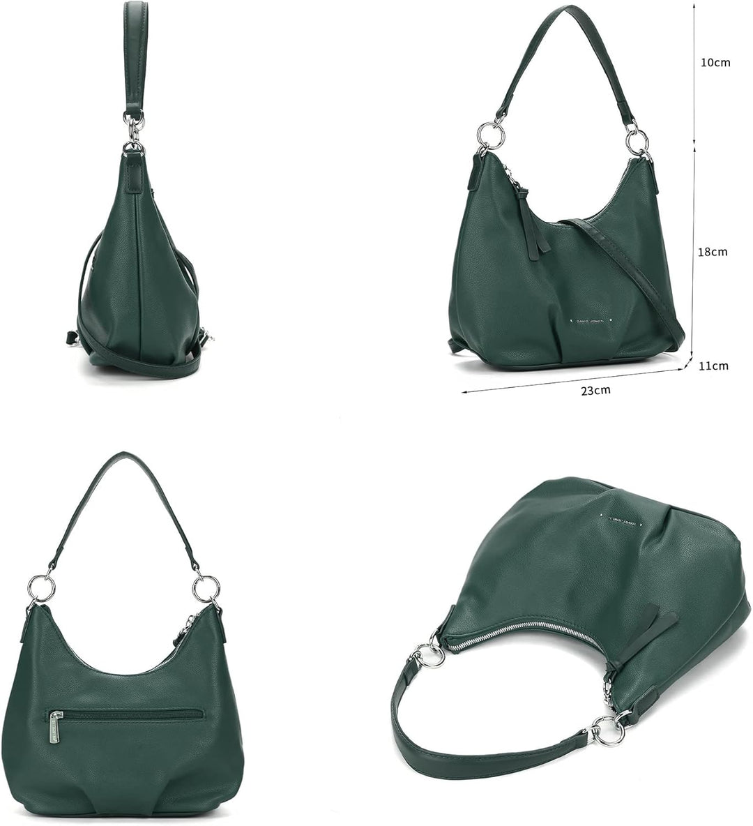 David Jones - Damen Hobo Schultertasche - Mittelgrosse Handtasche PU Weiche Leder - Kleine Shopper T