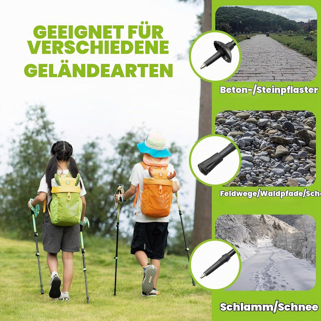 Wanderstöcke Kinder, 51–100 cm verstellbar Trekkingstöcke, 6061 Aluminium Ultraleichte Walking Stöck