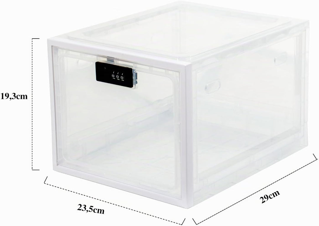Theo&amp;Cleo Medikamenten Aufbewahrungbox, Abschliessbare Durchsichtige Box für Handys, Süssigkeiten, S