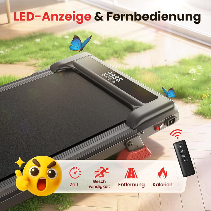 Dskeuzeew Laufband Walking Pad mit Neigung - Laufbänder für Zuhause Büro Steigung Schreibtisch Laufp