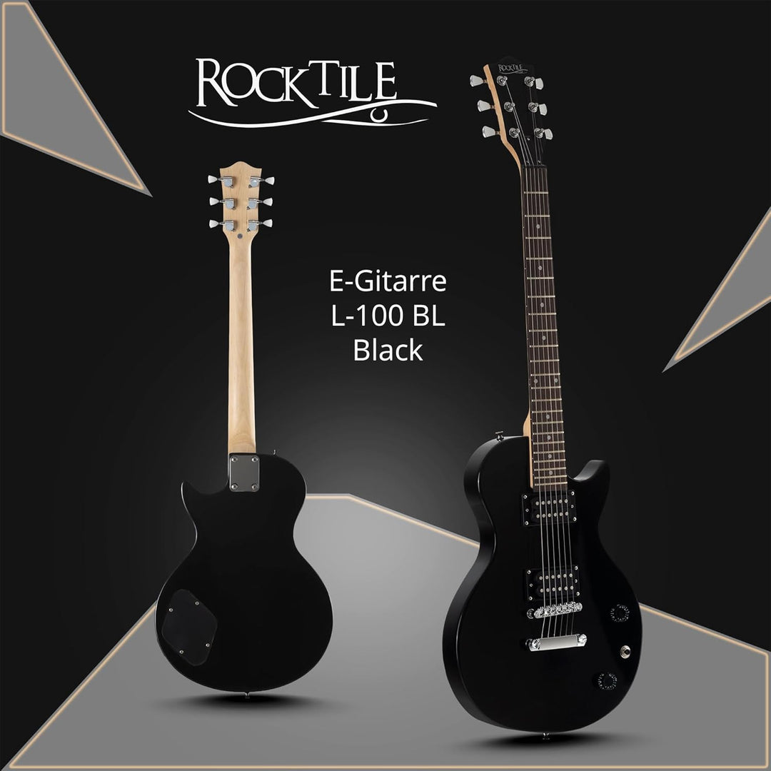 Rocktile LP-100 BL E-Gitarre (Korpus: Linde, Palisander Griffbrett, Finish: Schwarz High Gloss) Schw