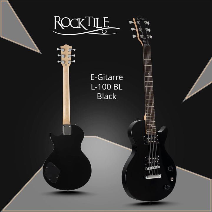 Rocktile LP-100 BL E-Gitarre (Korpus: Linde, Palisander Griffbrett, Finish: Schwarz High Gloss) Schw