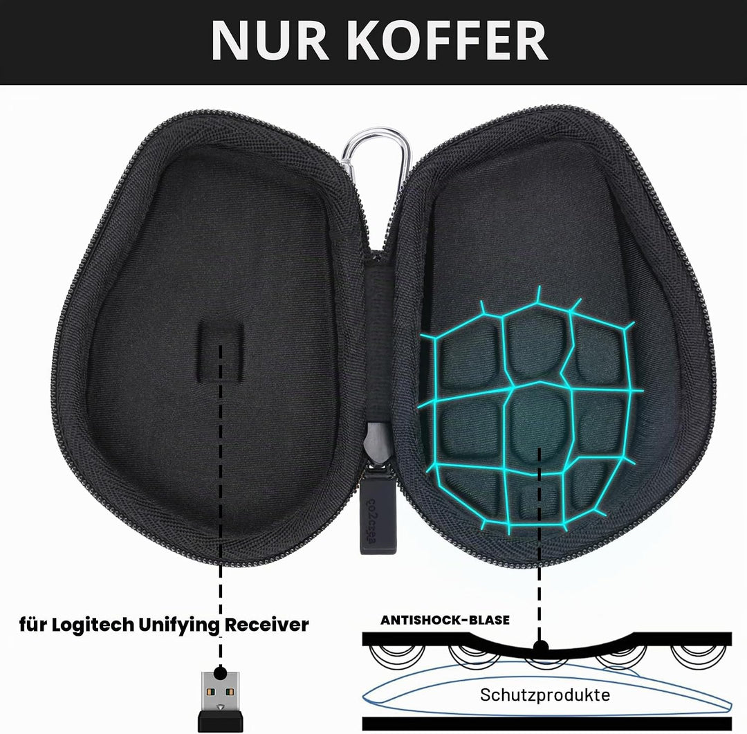 co2CREA Hart Schutz Hülle Etui Tasche für Logitech MX Master 4 /Master 3 /Master 3S Kabellose Maus,(