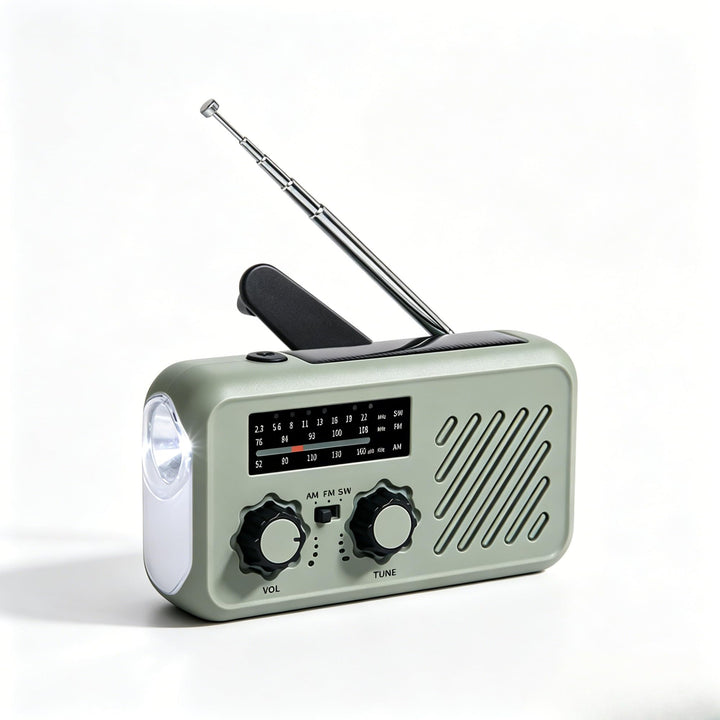 Kurbelradio Solar Kurbel Notfall Radio AM/FM Dynamo Notfallradio mit 2000 mAh Powerbank LED Licht fü