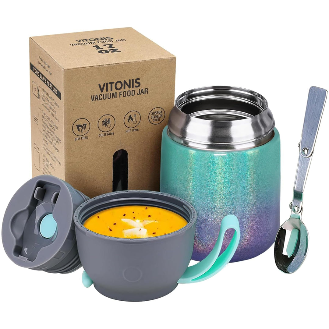 LOGEEYAR Thermobehälter für Essen 500ml Edelstahl Isolierbehälter für warme Speissen, Babynahrung, S