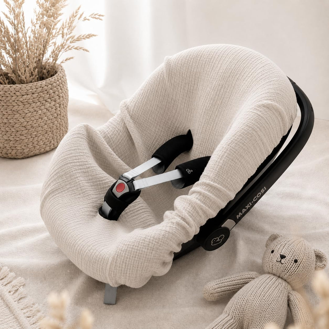 BEZUG Babyschale Sommer Sommerbezug Universal 100% Musselin Baumwolle Schonbezug Babyschalebezug (MU