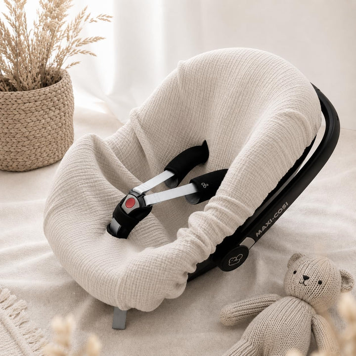 BEZUG Babyschale Sommer Sommerbezug Universal 100% Musselin Baumwolle Schonbezug Babyschalebezug (MU