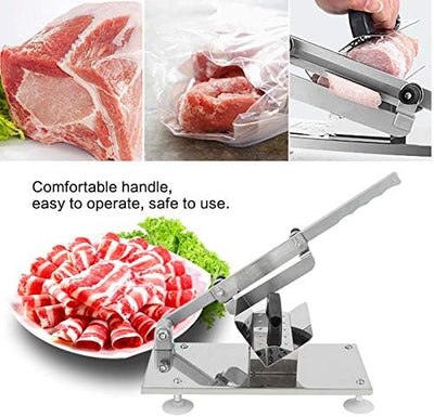 Rostfreie Meat Slicer Einstellbar, Manuelle Rindfleischschneidemaschine Roll Fleisch Gemüseschneider