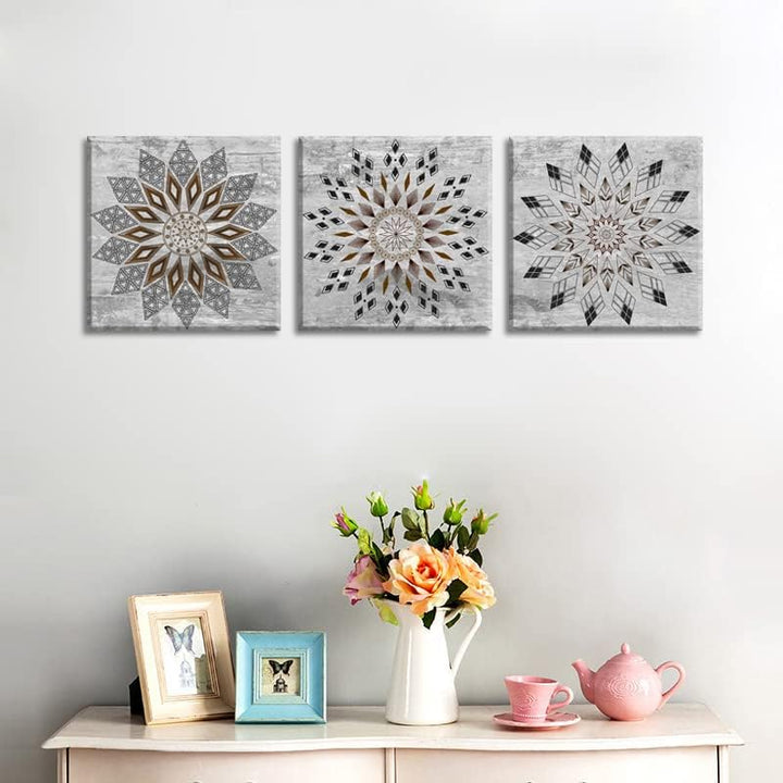 Piy Painting Abstraktes Leinwandkunst, Schwarz-Weiss Kunstdrücke auf Leinwand, gerahmtes Moderne Wan